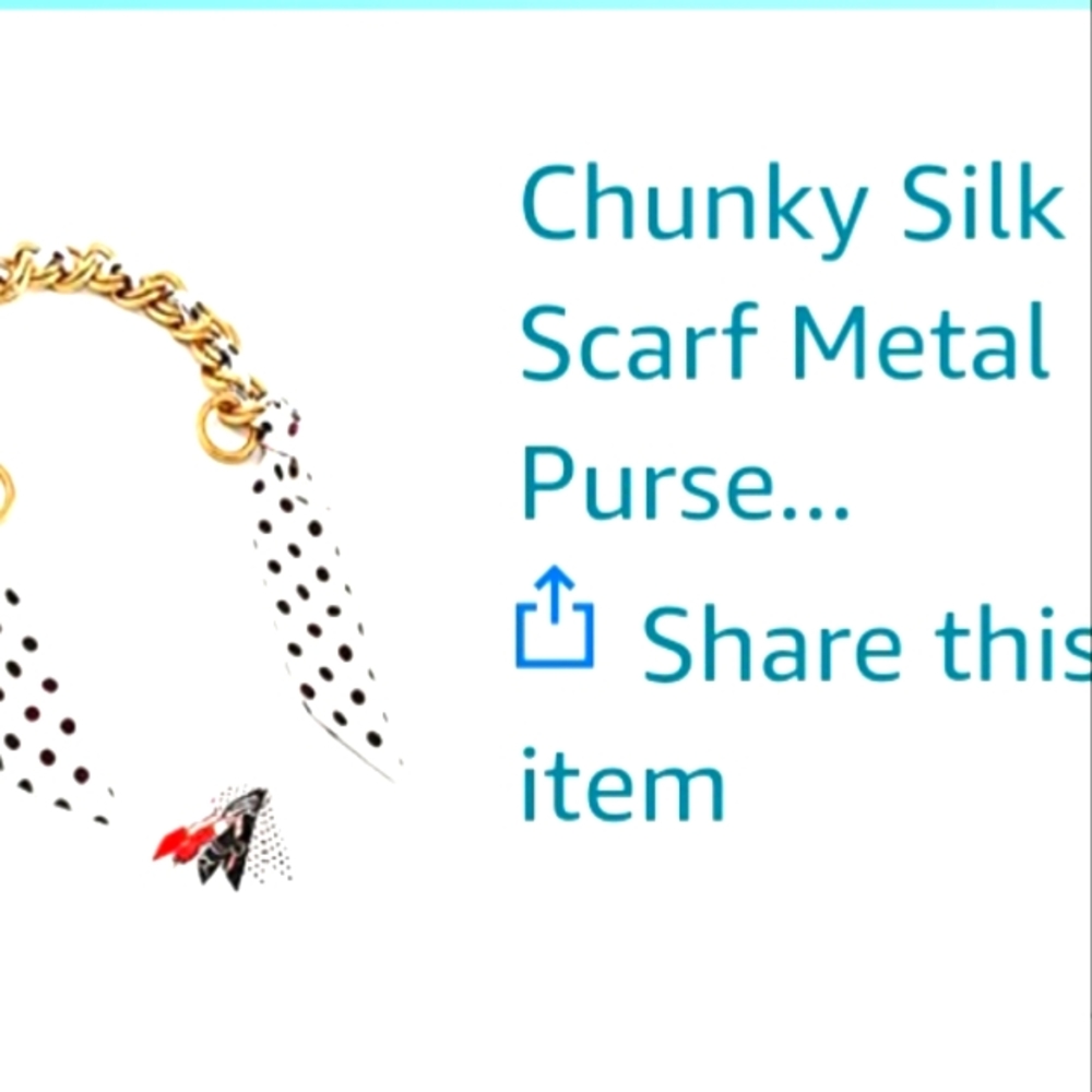 Chuñky purse chain with 3 silk scarves, new